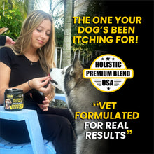 Load image into Gallery viewer, Snazzi Pet Dog Allergy &amp; Itch Relief Chews – Omega 3, Colostrum, Turmeric, Probiotics – Hot Spots, Paw Licking, Dry Skin &amp; Coat Health – Tasty Beef Flavor – 120 Soft Chews
